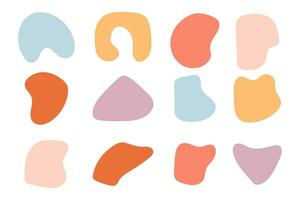 Collection of hand drawn flat abstract shapes. Irregular shape. vector