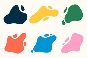 Collection of hand drawn flat abstract shapes. Irregular shape. vector