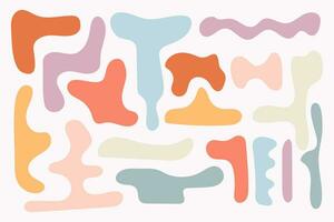 Collection of hand drawn flat abstract shapes. Irregular shape. vector