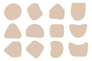 Collection of hand drawn flat abstract shapes. Irregular shape. vector