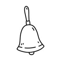 Hand bell isolated on white background. Vector hand-drawn illustration in doodle style. Perfect for logo, decorations, various designs.