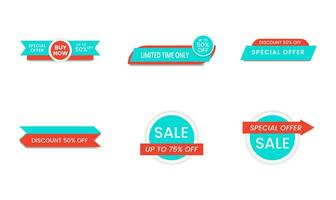 Set of Sale tags or banners, special offer headers, discount stickers. vector