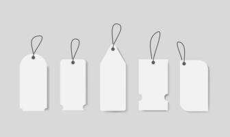 Blank Price tag collection mockup. Paper labels set. Vector illustration