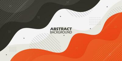 Gray and orange geometric business banner design. Colorful creative banner design with wave shapes and lines on white background. Simple horizontal banner. Eps10 vector