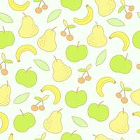 Seamless patterns, hand-drawn in fruity style vector