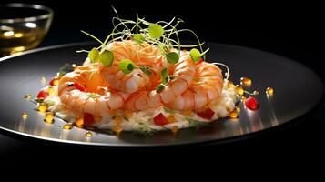Photo of Shrimp Cocktail as a dish in a high-end restaurant. Generative AI