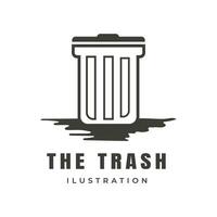 Retro vector Vintage Empty Trash can illustration