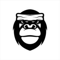 Ape Headband Outline Mascot Design vector