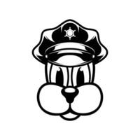 Dog Police Outline Mascot Design vector