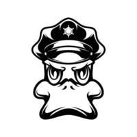 Duck Police Outline Mascot Design vector