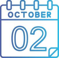 2 octubre vector icono