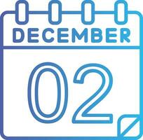 2 diciembre vector icono