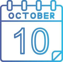 10 octubre vector icono