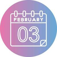 3 February Vector Icon