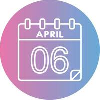 6 April Vector Icon