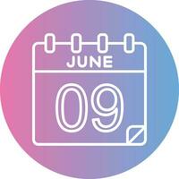 9 9 junio vector icono