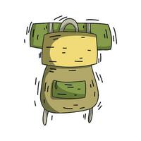 hand drawn doodle style backpack vector