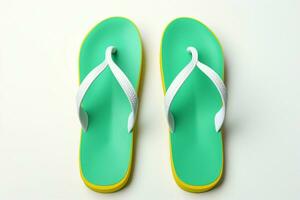 Simple style White flip flop isolated, epitomizing laid back and carefree fashion AI Generated photo