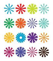 Vector Starburst, sunburst circular pattern, colorful rays, beams design.