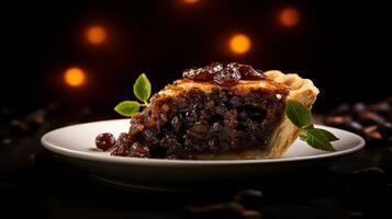 Photo of Mincemeat Pie as a dish in a high-end restaurant. Generative AI