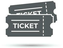 Ticket icon black and white isolated on Transparent Background. event tickets symbol vector