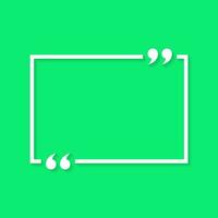 Blank rectangle text quote sign frame in flat style. Quotes border icon vector