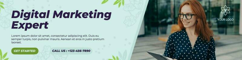 Floral Digital Marketing Linkedin Banner template