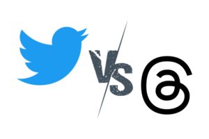 Threads VS Twitter vector with blow and black color, Twitter  alternative, Threads app icon, Threads icon, Threads logo vector, Threads by Instagram, social network, July 20, 2023 - Dhaka, Bangladesh png