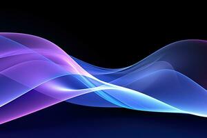 Blue purple gradient abstract background with smoke, neon, glow effect. Generative AI photo