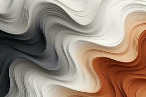 Simple abstract brown gray background with waves. Generative AI photo