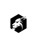 black lion head image vector illustration logo design