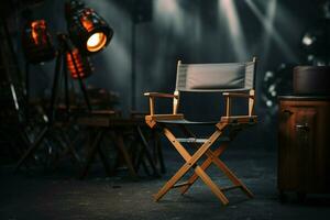 The director's chair stands as a symbol of command in the studio. AI Generated photo