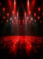 Ai generative Backdrop With Illumination Of Red Spotlights For Flyers realistic image ultra hd high design photo