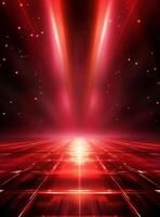 Ai generative Backdrop With Illumination Of Red Spotlights For Flyers realistic image ultra hd high design photo