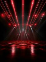 Ai generative Backdrop With Illumination Of Red Spotlights For Flyers realistic image ultra hd high design photo