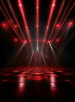 Ai generative Backdrop With Illumination Of Red Spotlights For Flyers realistic image ultra hd high design photo