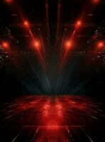 Ai generative Backdrop With Illumination Of Red Spotlights For Flyers realistic image ultra hd high design photo