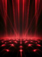 Ai generative Backdrop With Illumination Of Red Spotlights For Flyers realistic image ultra hd high design photo