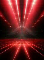 Ai generative Backdrop With Illumination Of Red Spotlights For Flyers realistic image ultra hd high design photo