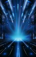 Ai generative Backdrop With Illumination Of blue Spotlights For Flyers realistic image ultra hd high design photo