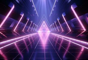 Ai Generative Neon illuminated futuristic backdrop realistic image, ultra hd, high design very detailed photo