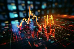 Stock market and forex trading concept visualized through a dynamic graphic AI Generated photo