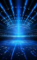 Ai generative Backdrop With Illumination Of blue Spotlights For Flyers realistic image ultra hd high design photo