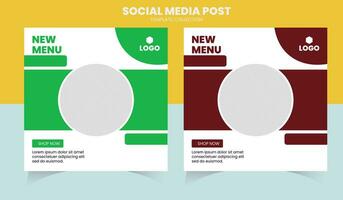 Food Social Media Manu Post vector