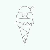 Ice cream free vector line art illustration