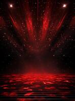 Ai generative Backdrop With Illumination Of Red Spotlights For Flyers realistic image ultra hd high design photo