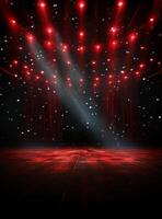 Ai generative Backdrop With Illumination Of Red Spotlights For Flyers realistic image ultra hd high design photo