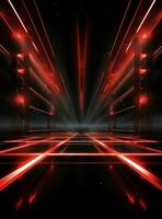 Ai generative Backdrop With Illumination Of Red Spotlights For Flyers realistic image ultra hd high design photo
