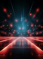 Ai generative Backdrop With Illumination Of Red Spotlights For Flyers realistic image ultra hd high design photo