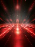 Ai generative Backdrop With Illumination Of Red Spotlights For Flyers realistic image ultra hd high design photo
